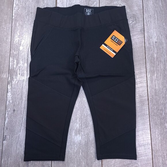 5.11 Tactical Pants Women’s Large Black Raven Range Capri Skinny Stretch - Picture 1 of 7